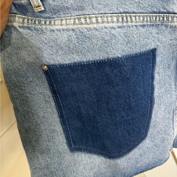 Zara Ripped denim Mini Skirt blue women size Large - Picture 5 of 10